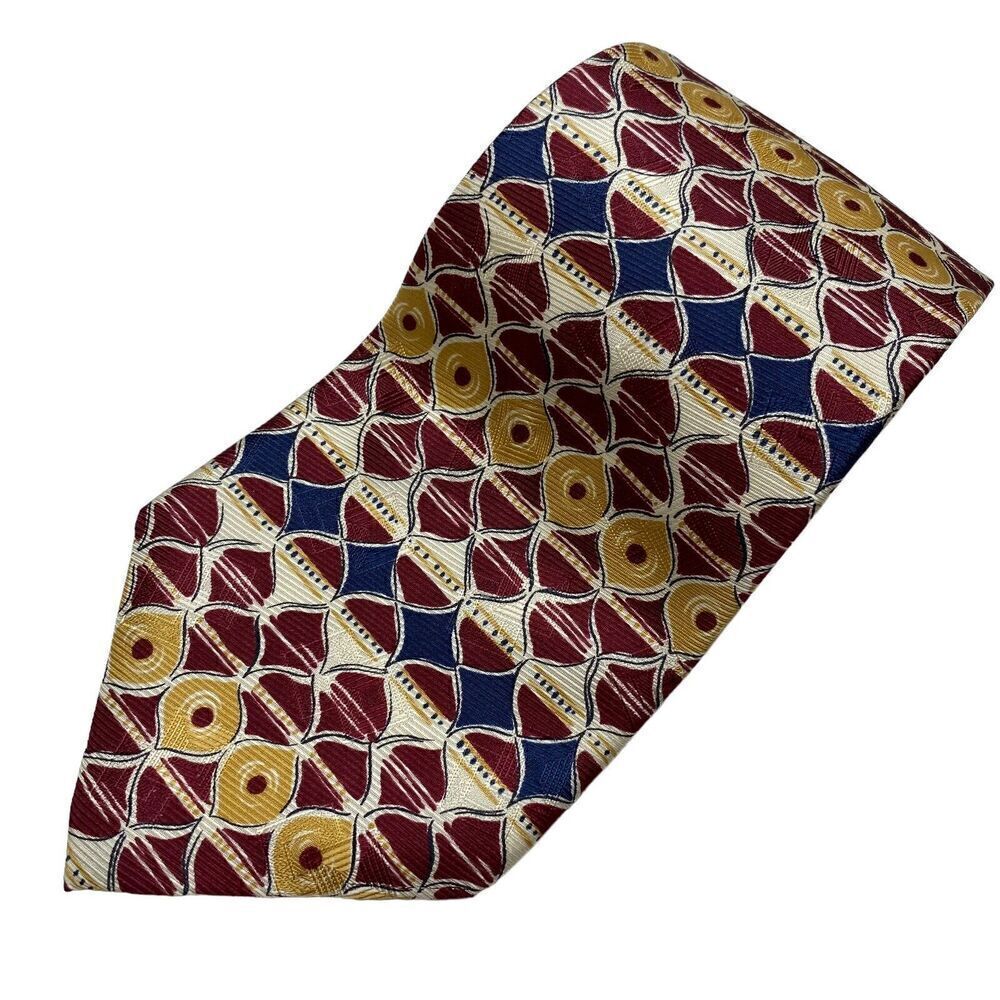 Metropolitan Museum of Art Tie Men's Necktie Silk Maroon Ivory Blue Abstract